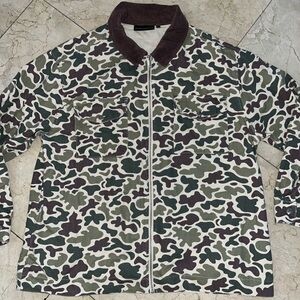 No Boundaries Camo Corduroy Trim Jacket